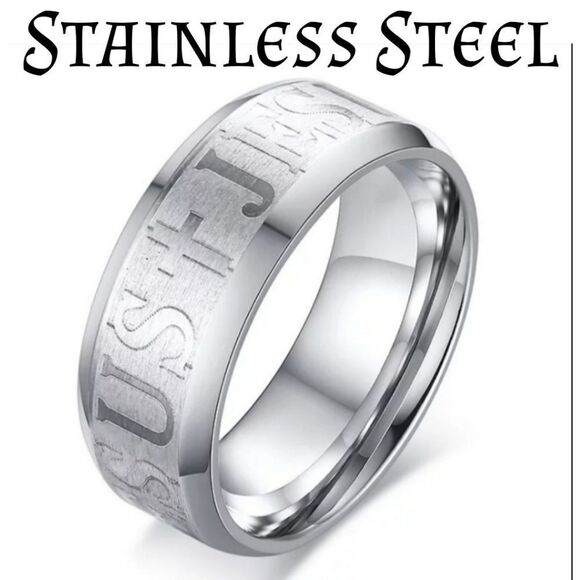 Faith Jesus Cross Stainless Steel Ring sz 10 NEW! - Picture 1 of 7